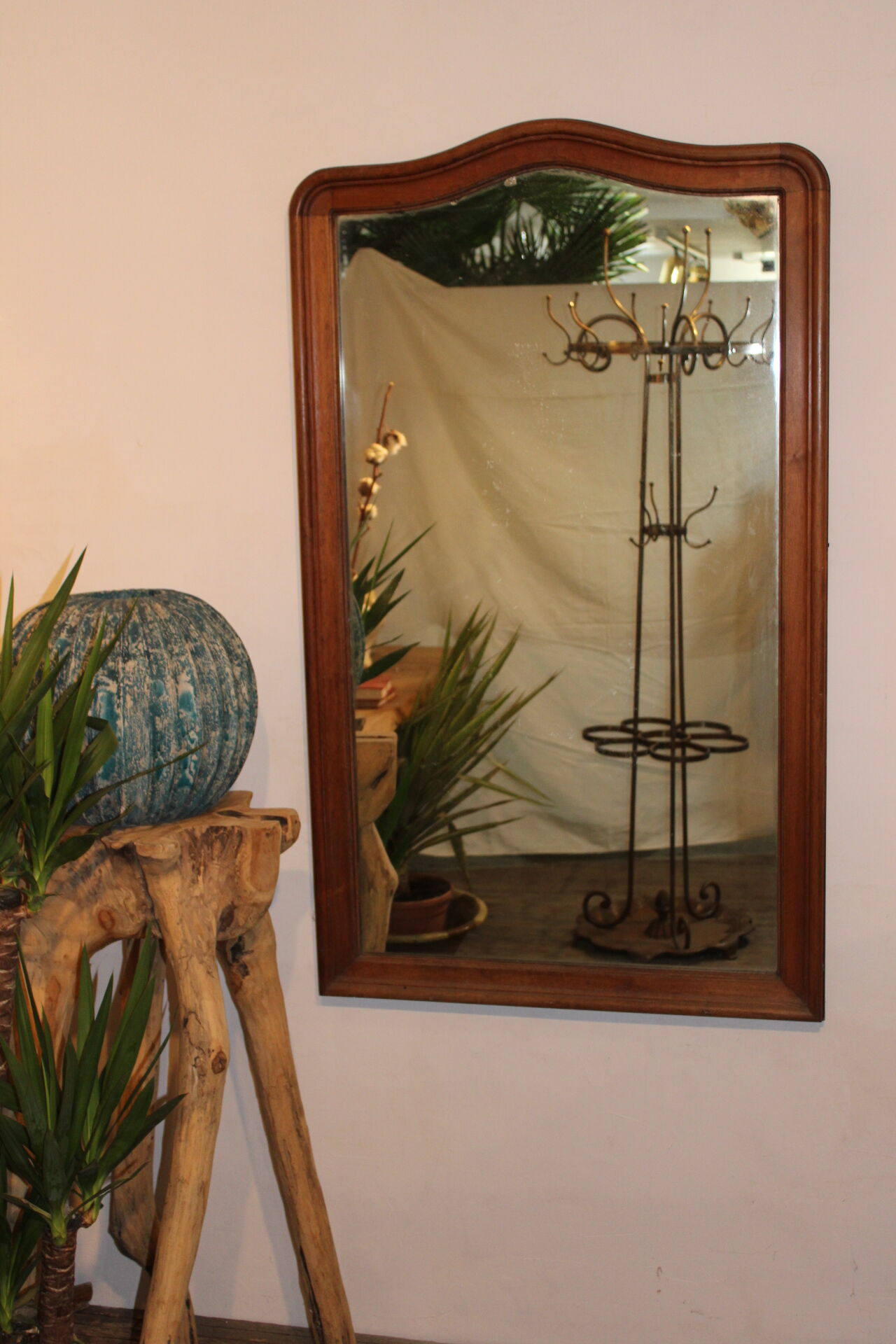 Old coat rack with umbrella holder