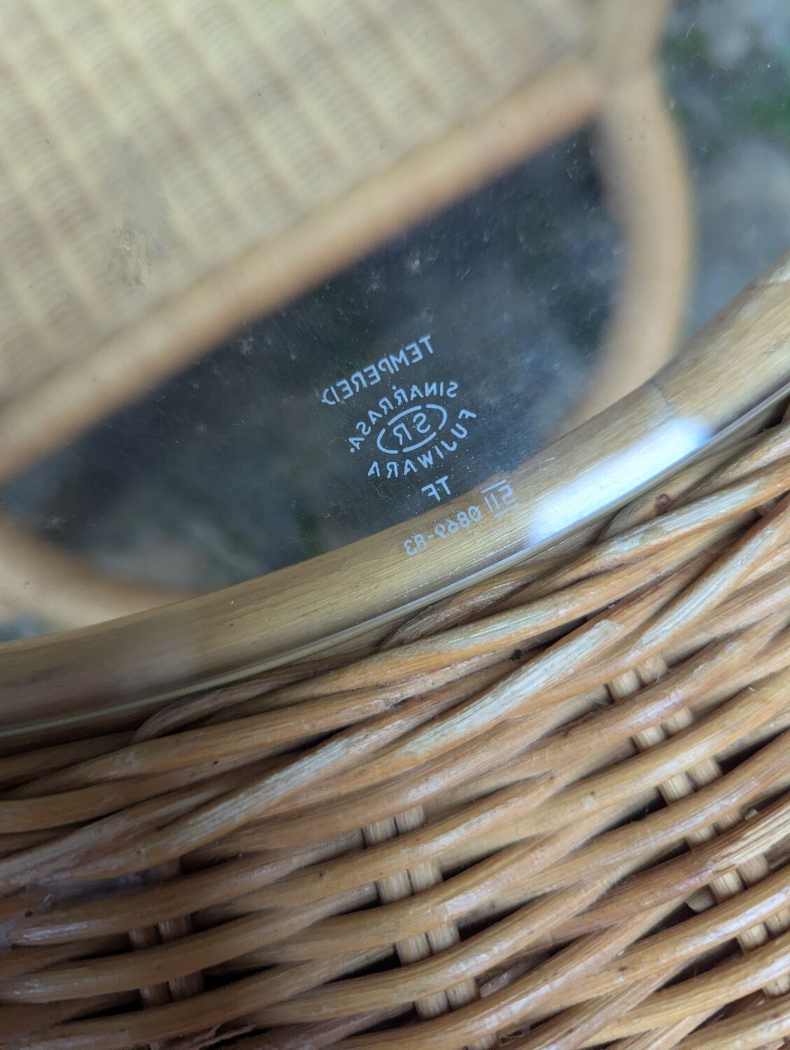 Vintage Rattan and Wicker Coffee Table - Glass Top - Bohemian Style