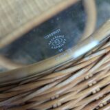 Vintage Rattan and Wicker Coffee Table - Glass Top - Bohemian Style