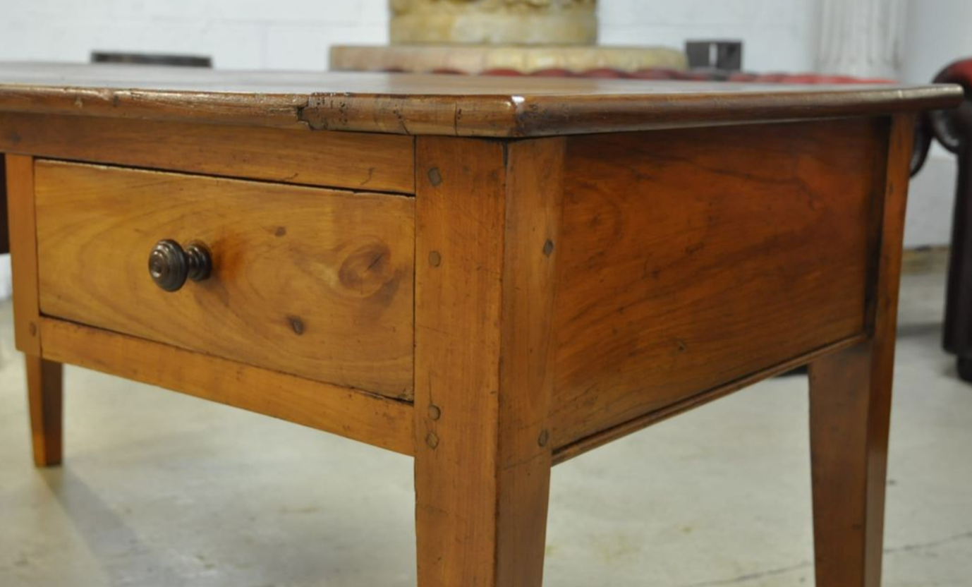 Old flat desk in cherry