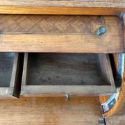 Cylindrical desk in cubic marquetry Louis XVI style late 19th, early 20th century