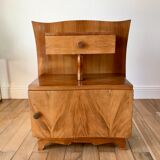 Bedside table in beech wood art deco 30s