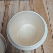 Small covered pot Sarreguemines with an old floral design – vintage charm