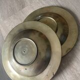 Vintage Pair of Catchall Trays – Solid Brass & Starry Enamel
