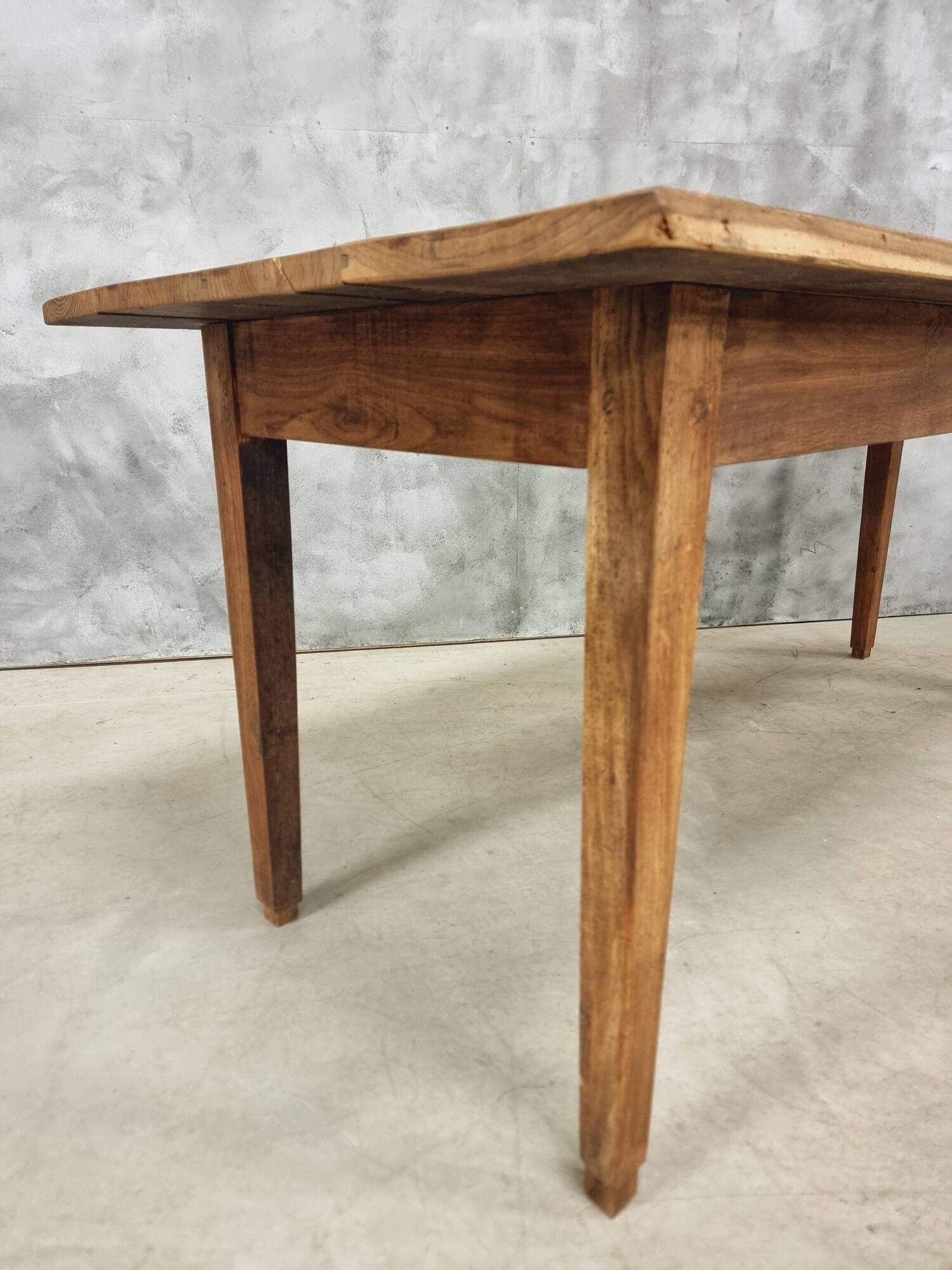 Antique Farmhouse Table French Dining Table in Chestnut Wood 80x200