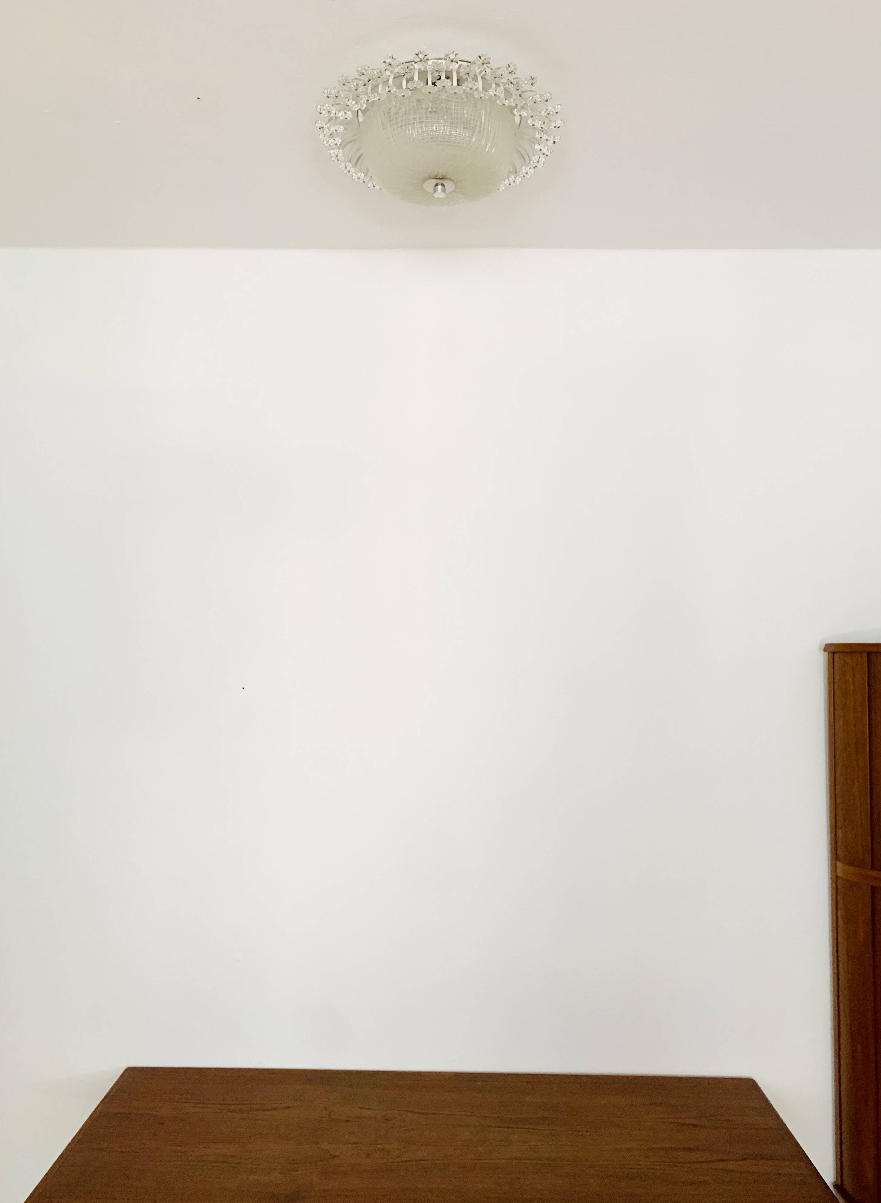 Large Floral Flush Lamp