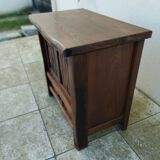 ARANJOU vintage solid elm brutalist bar cabinet