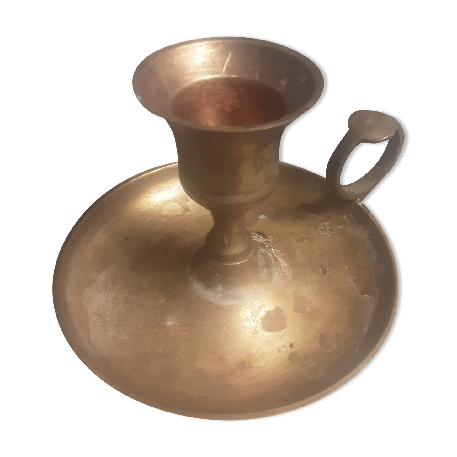 Vintage brass hand candle holder