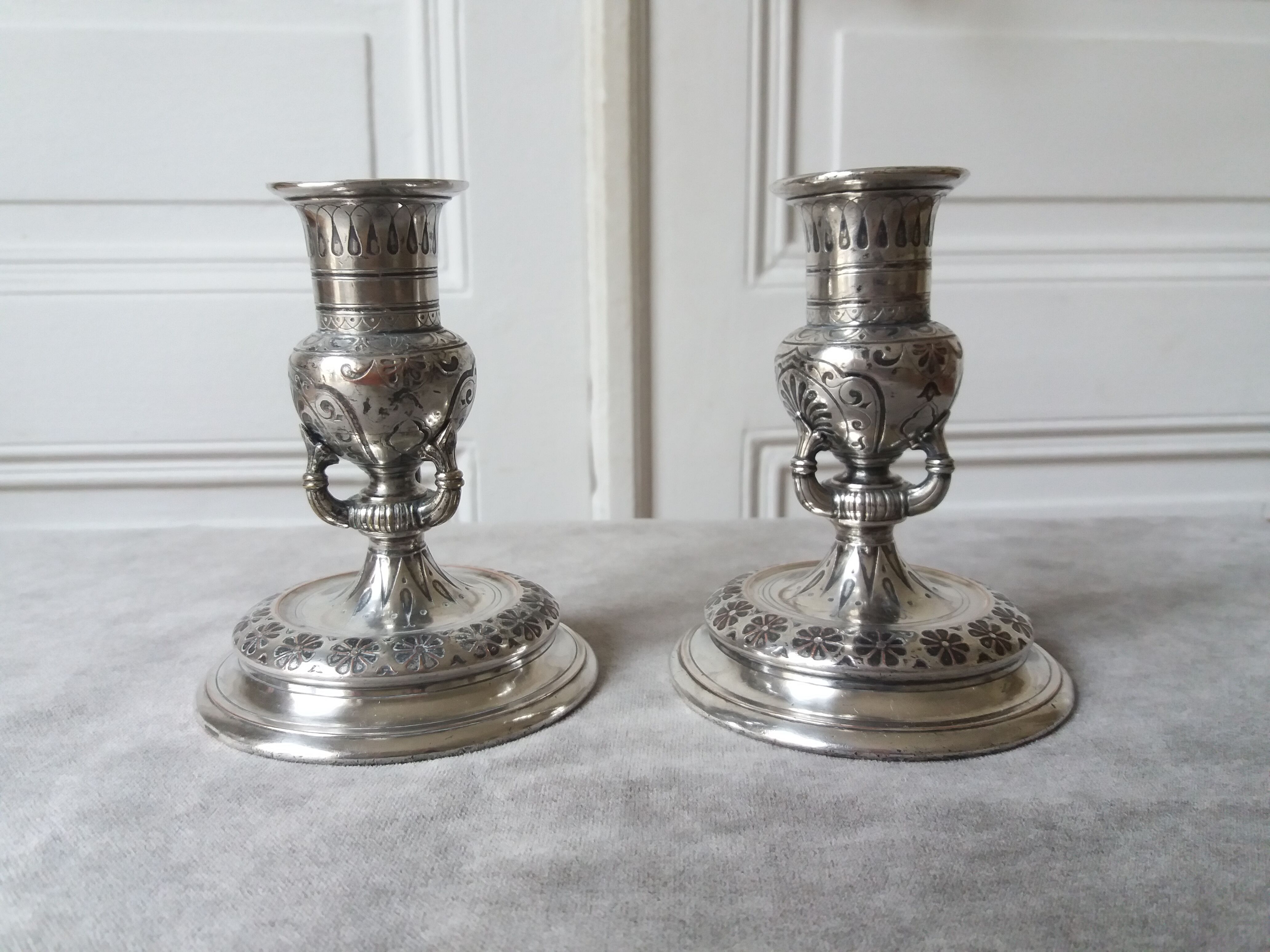 Pair of candlesticks candlesticks christofle
