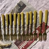 Set of 12 Dessert Cutlery - 1930s - Vintage Dessert Forks