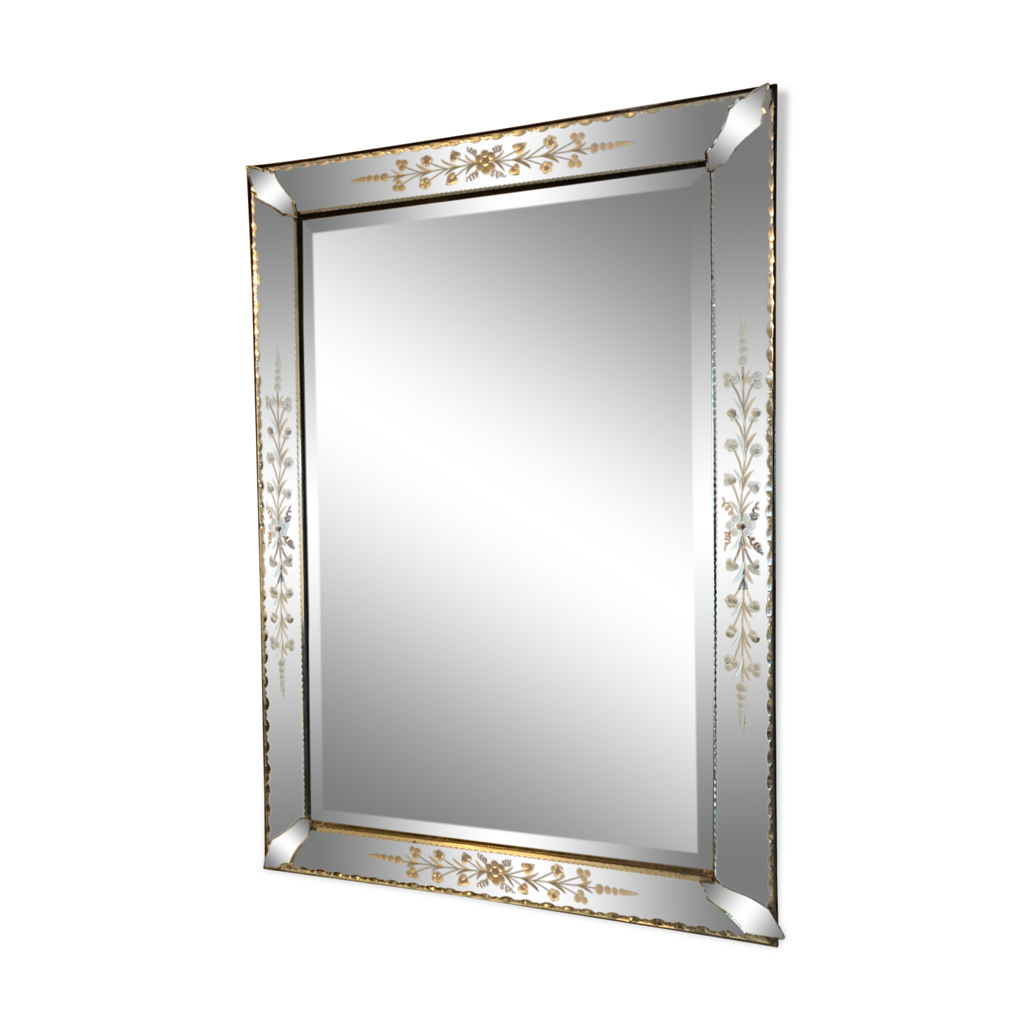 Miroir venitien biseaute de grand forma