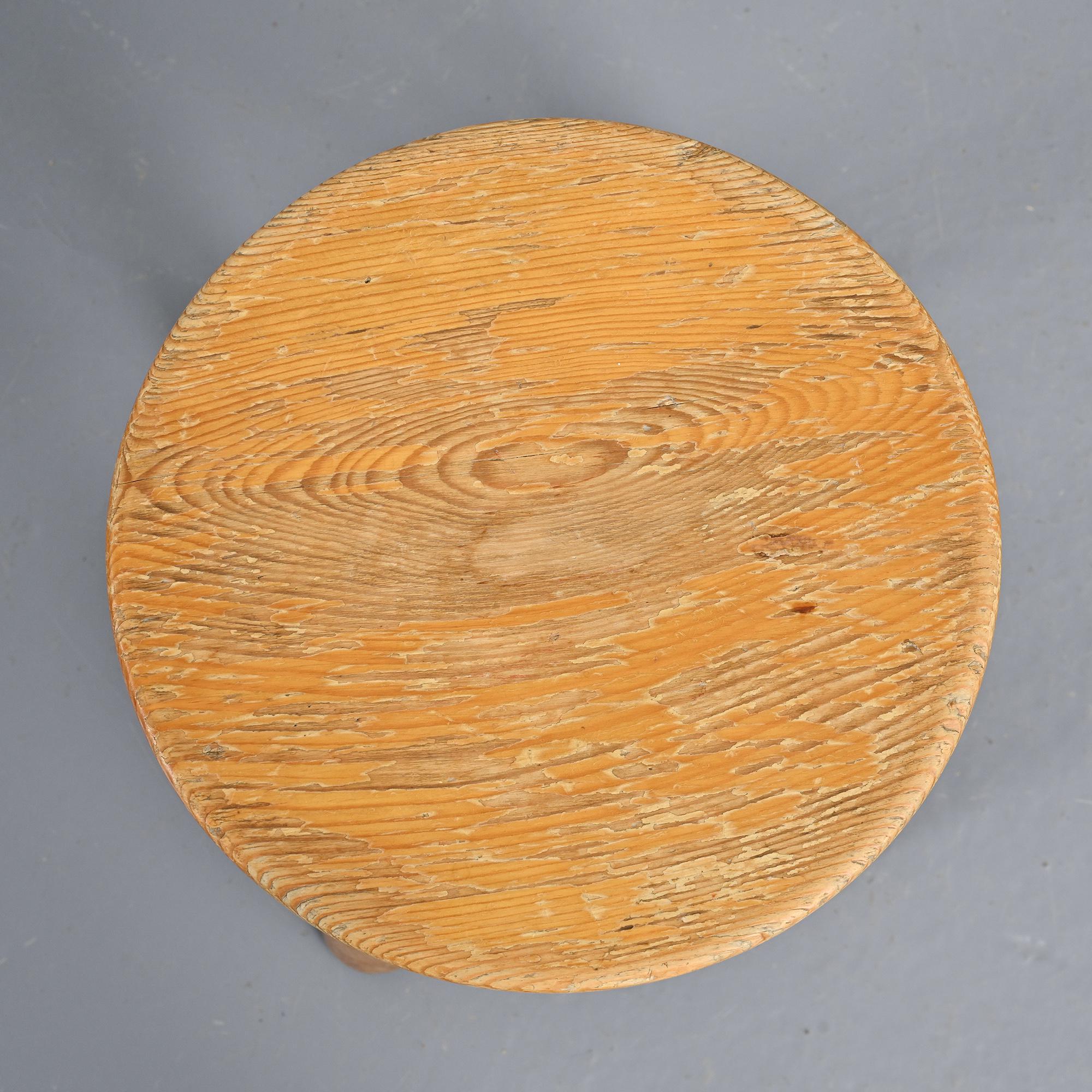 Solid pine stool, Charlotte Perriand 1960s