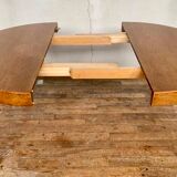 Scandinavian vintage round table diametre 115 with 1 extension year 1960