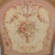 Golden wooden fireplace screen and Aubusson tapestry, 19th century.