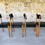 Set of 4 Scandinavian style dining chairs, circa 60