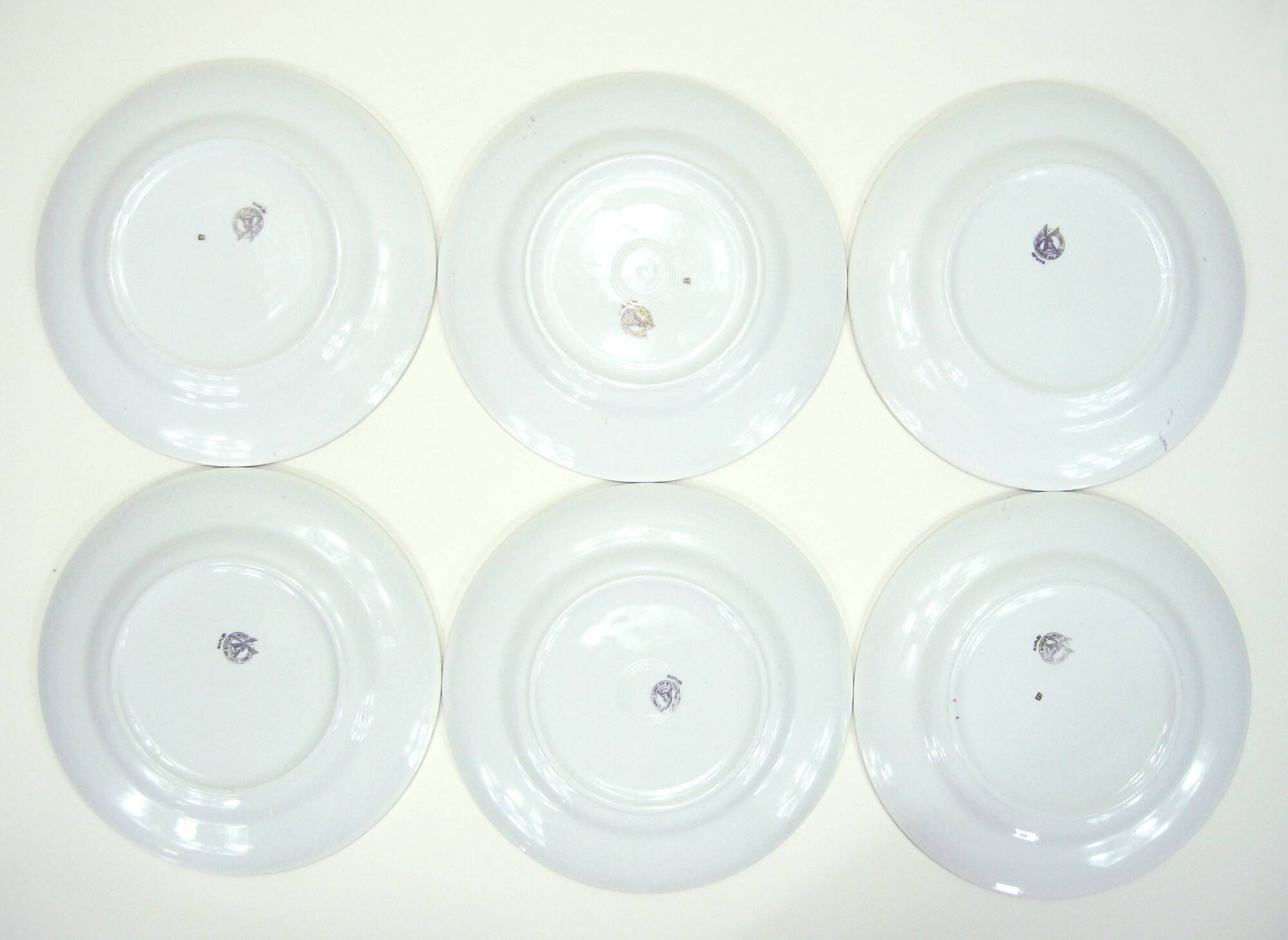 6 dinner plates - Orchies Moulin des Loups France - vintage 50s