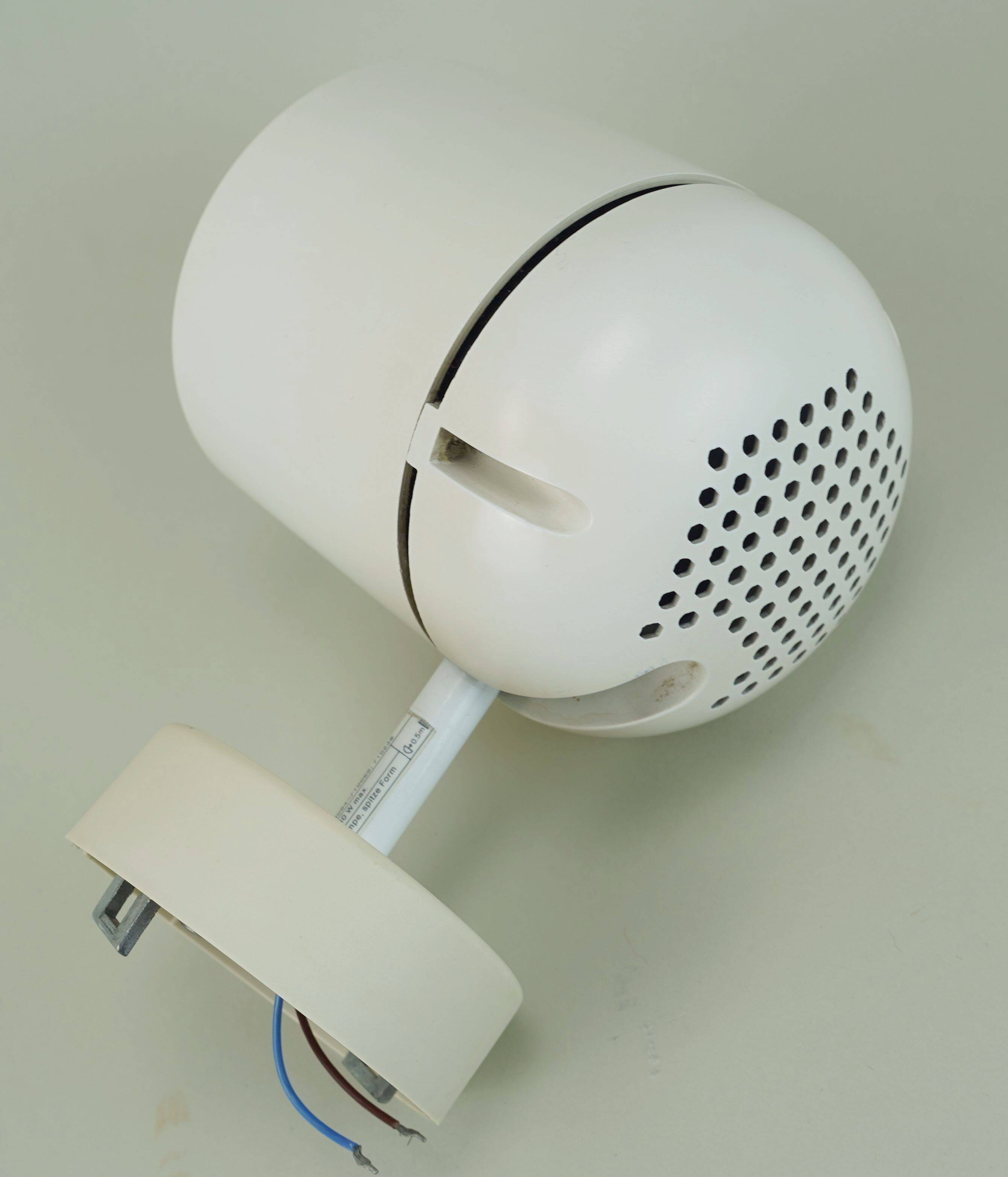 1/6 - adjustable WALL LAMP sconce staff duo spotlight, white, 1970s