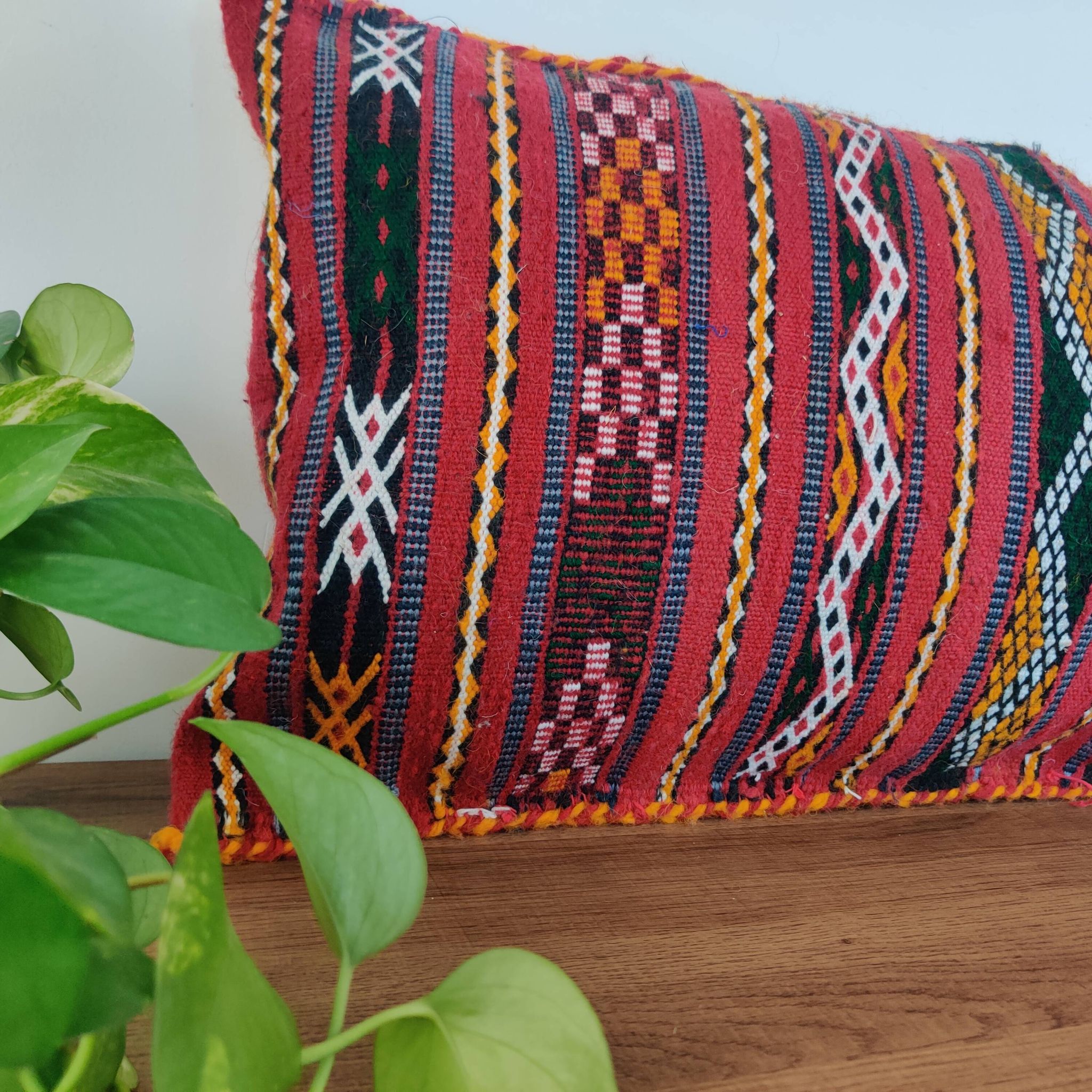 Long Moroccan ethnic Kilim cushion
