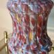 mushroom lamp 1910 superb multicolored glass base, adjustable brass lampshade, 39x19