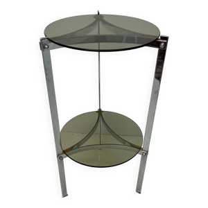 Sellette design en acier et verre