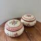 Vintage lot of two shabby chic candy jars hand-decorated.