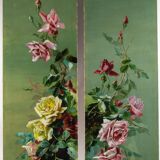 Pair of roses paintings-circa 1900