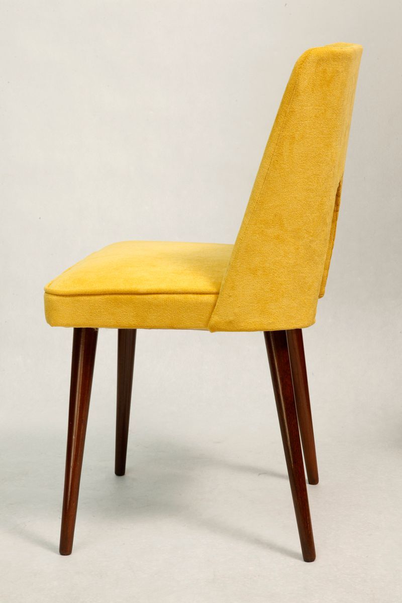 Yellow booster Chair by Leśniewski 1970s