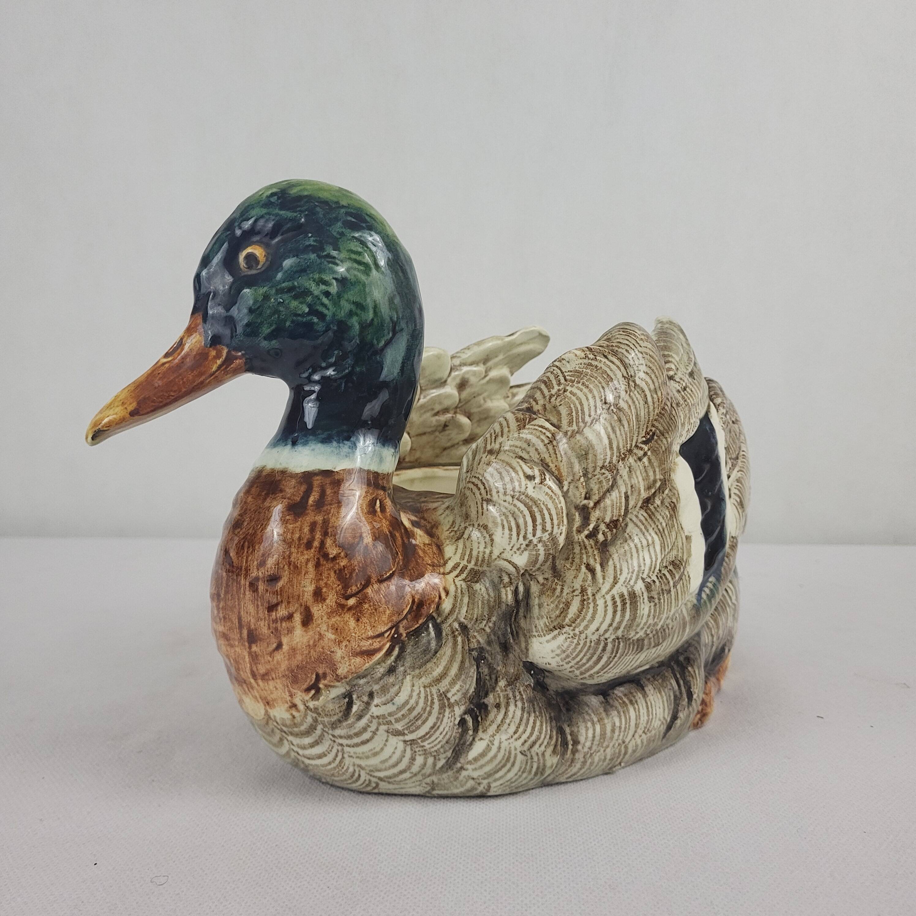 Duck majolica planter, planter, 1900