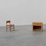 Italian 1970s bamboo and wicker chest of drawers or nightstand