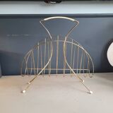 Vintage gold metal magazine rack