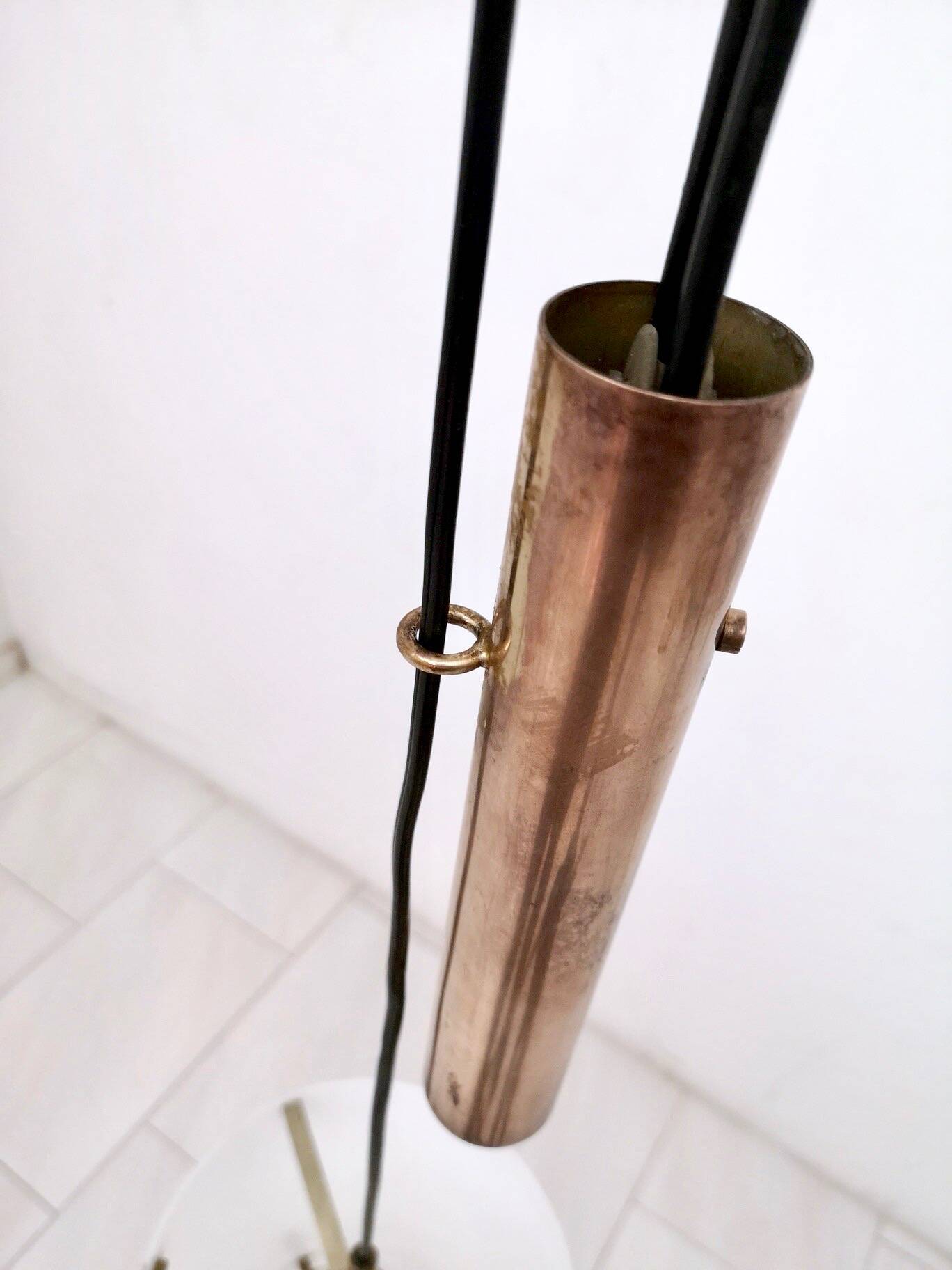 Adjustable Cylinder Pendant Mod. 437 by Tito Agnoli Produced by O-Luce, Ita