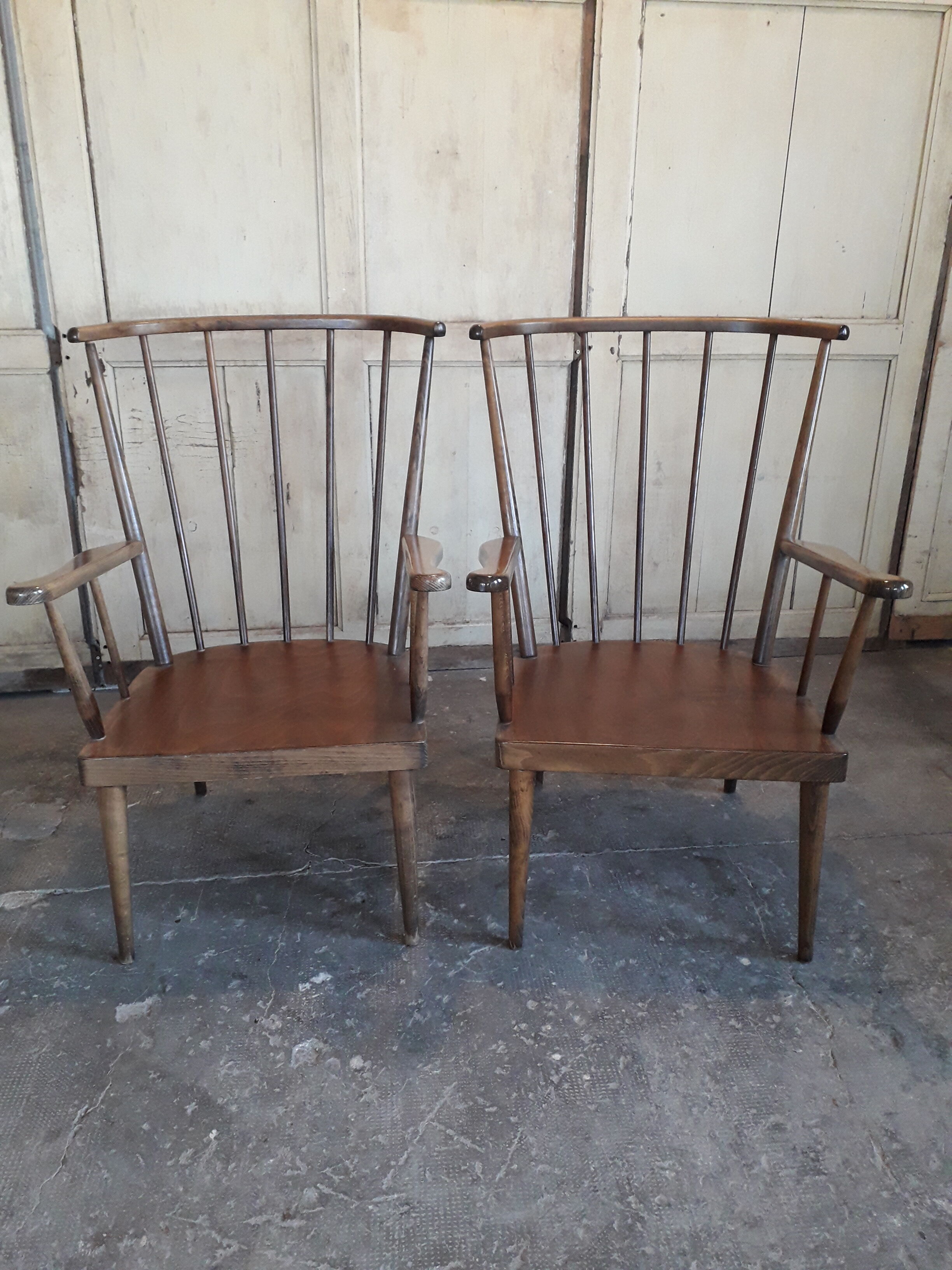 Pair of armcchairs fan Baumann