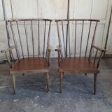 Pair of armcchairs fan Baumann