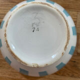 Vintage bowl with sky blue stripes