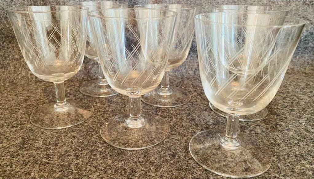 6 crystal glass glasses from the 1970s