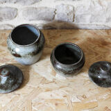 2 stoneware pots by Chantal and Thierry Robert - Puisaye