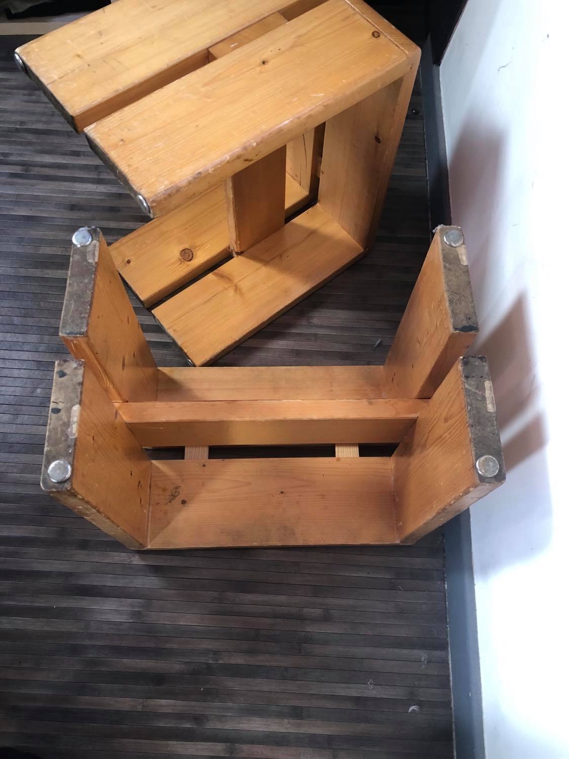 Pair of stools Les Arcs by Charlotte Perriand 1970
