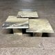 Series of three nesting tables in green marble, 1970
