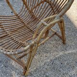 Fauteuil  rotin 1960