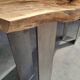 Walnut console with steel legs