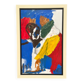 Oil on Swedish panel - 'Man bland färger' by Emil Östlund - Signed - vintage and newly framed