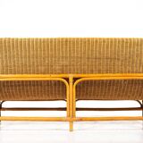 Mid-Century Modern Wicker Bench, Italy, 1970s