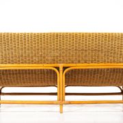 Mid-Century Modern Wicker Bench, Italy, 1970s