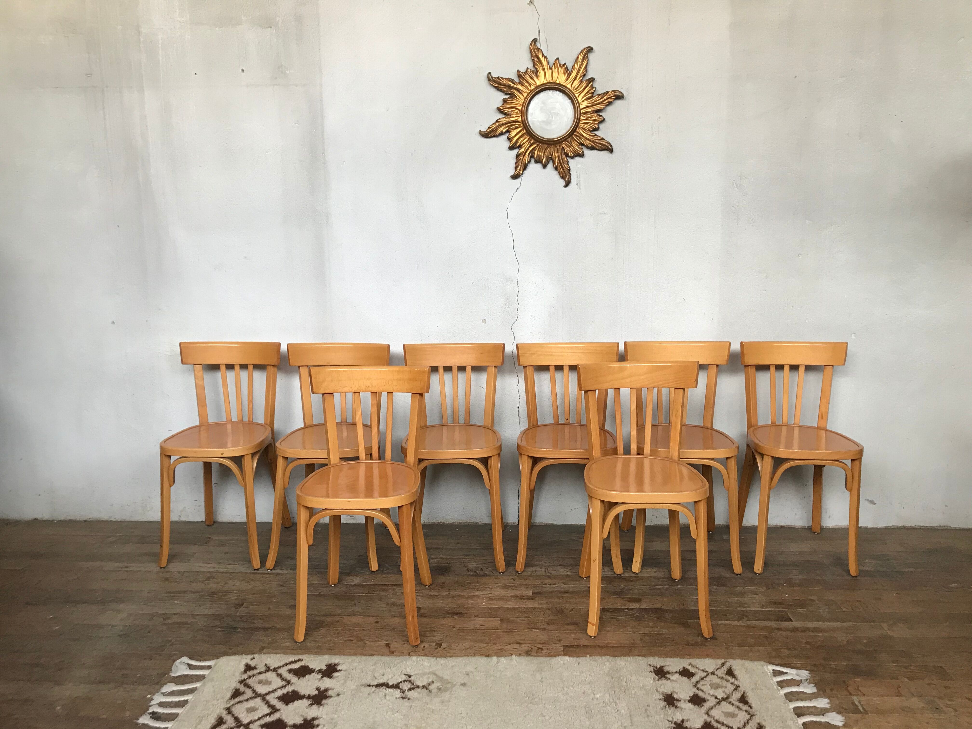 Series of 8 chairs Baumann vintage edition 1960