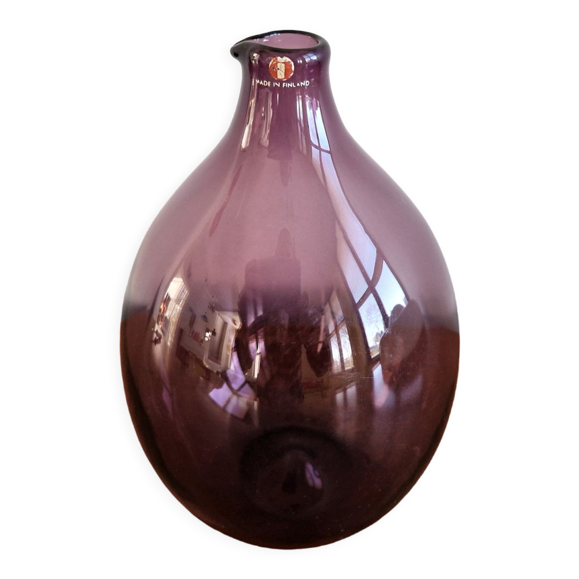 Purple Glass I-401 Bird Bottle or Vase by Timo Sarpaneva for Iittala, Finland, 1956