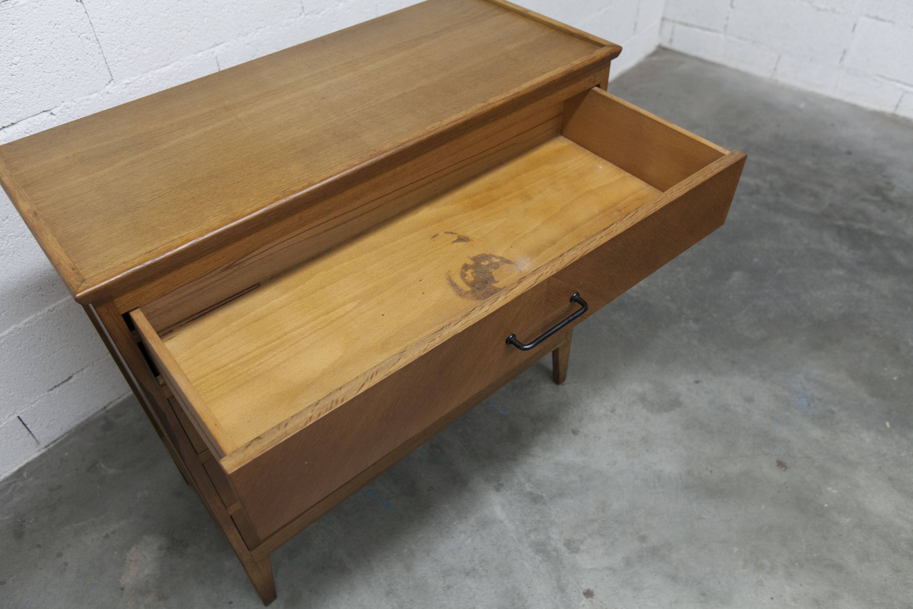 Scandinavian chest of drawers 1960 light oak clean and solid