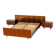 Vintage mid century double bed bedroom set in rosewood & brass, 1960s