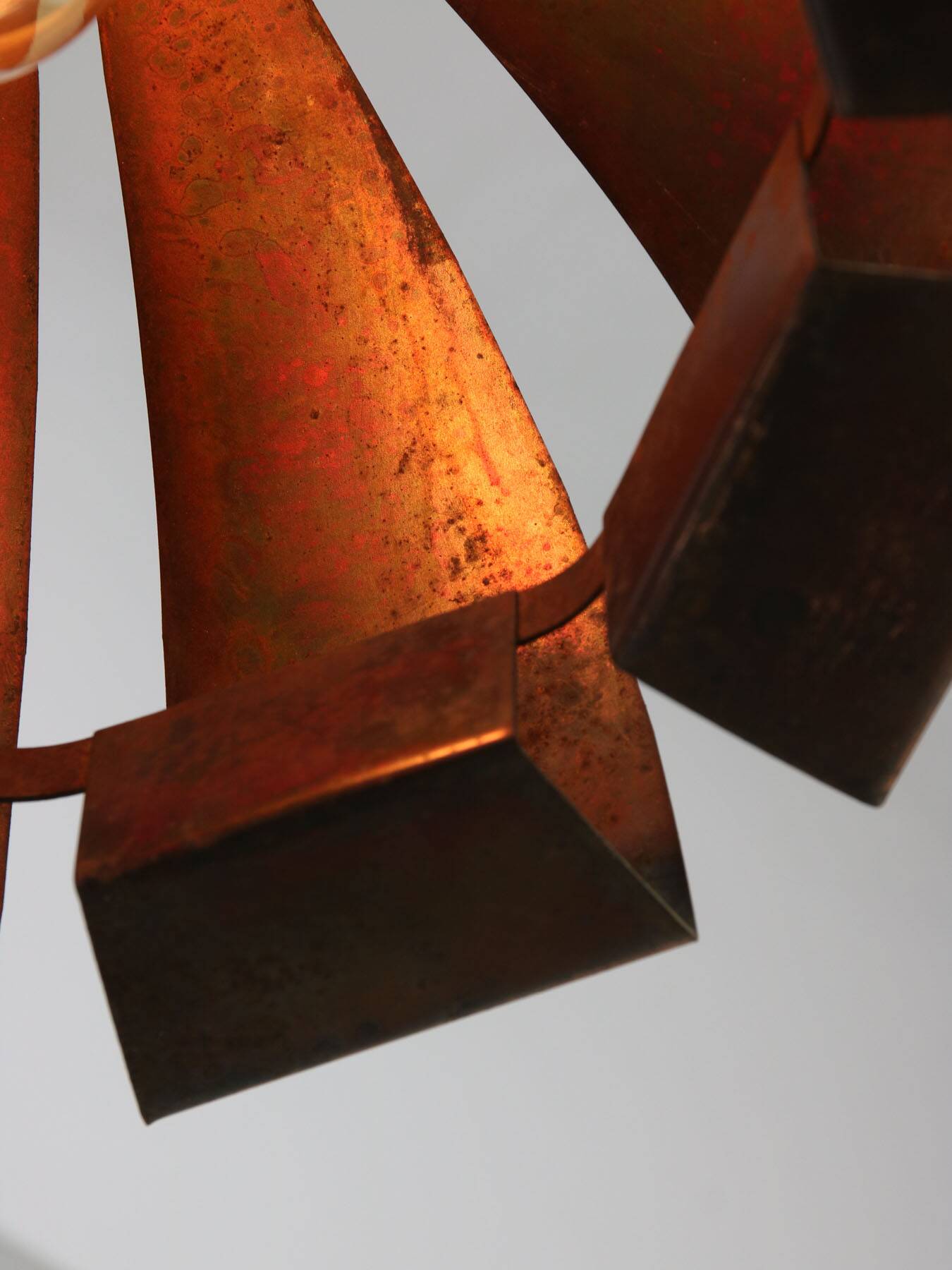 Vintage Italian Copper Colour Pendant Lamp, 70s