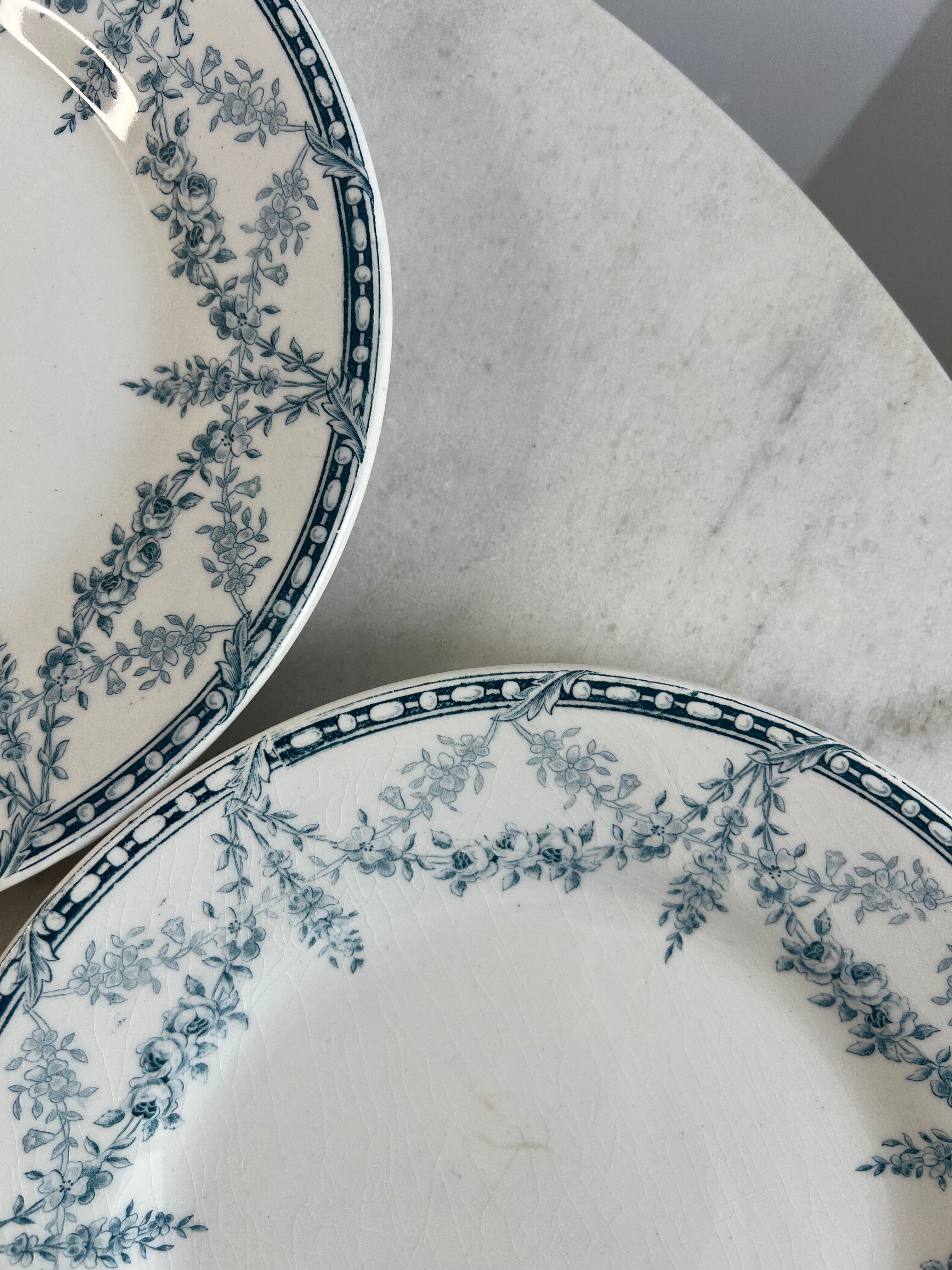 Set of 4 flat plates Creil and Montereau Labrador