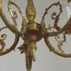 Elegant French Vintage Bronze 5-Light Art Nouveau Style Chandelier